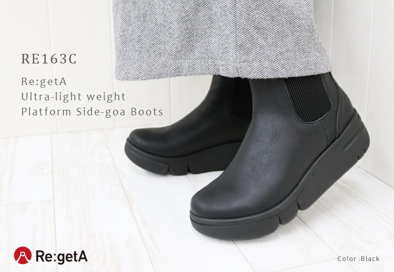Fashion Boots Casual Wedge Heel Thick Sole Side Gore Suitable for Sunny or Rainy Days Easy to Walk Easy to Wear Less Fatigue Comfort Made in Japan