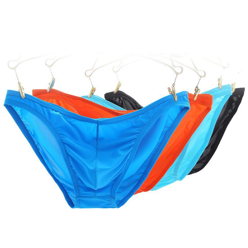 Men's Sexy Transparent Nylon Ice Silk Low Waist Briefs