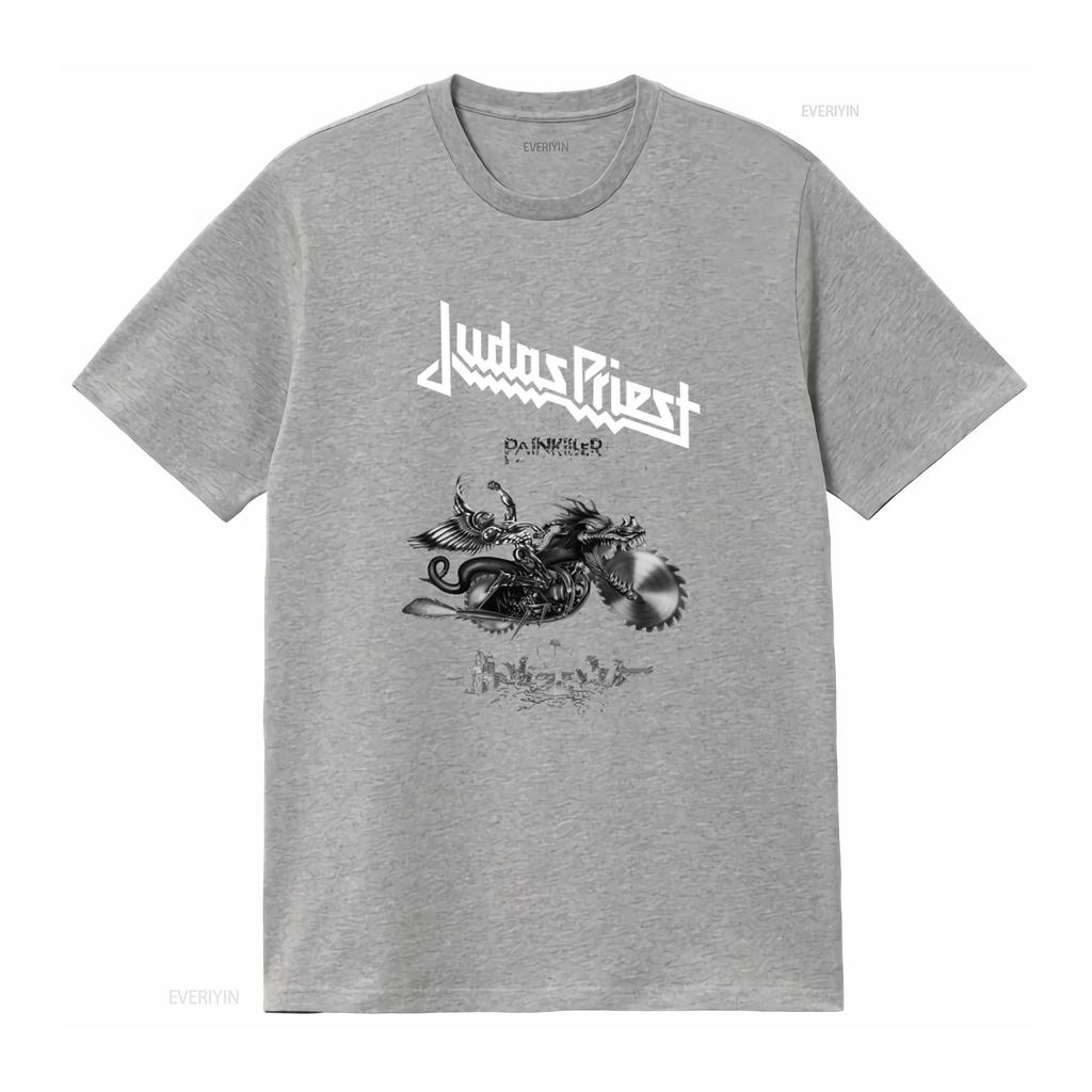 Judas Priest Painkiller V3 1990 Album Cover T Shirt Black Rock Band Design Sizes S 5Xl vintage Washed Stylish Breathable