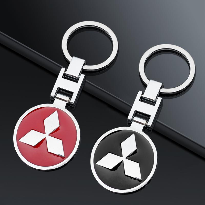 nlvc3 3D Metal Car Key chain Logo Styling Emblem Key Chain Rings For Mitsubishi Eclipse Lancer Outlander Pajero ASX Colt I200 Triton E
