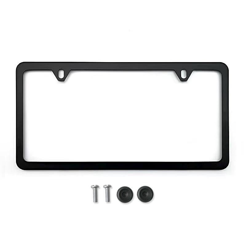 Support Noir Argenté Avec Vis Cadre Universel Plaque d'Immatriculation Américaine Accessoire Auto Fibre Couverture Plaque d'Immatriculation TAG Pour Avant Arrière