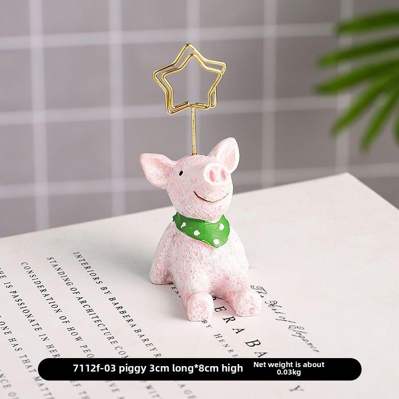 

Держатель для заметок из смолы в виде животного для офисного стола и декора для вечеринки. Очаровательный детский подарок Pig