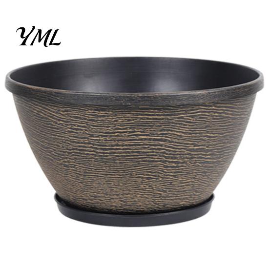 Outdoor Garden Planter Resin Flower Planters, Vintage Plant Pot with Drainage Hole & Saucer, Lightweight Stable Container for Indoor Outdoor,