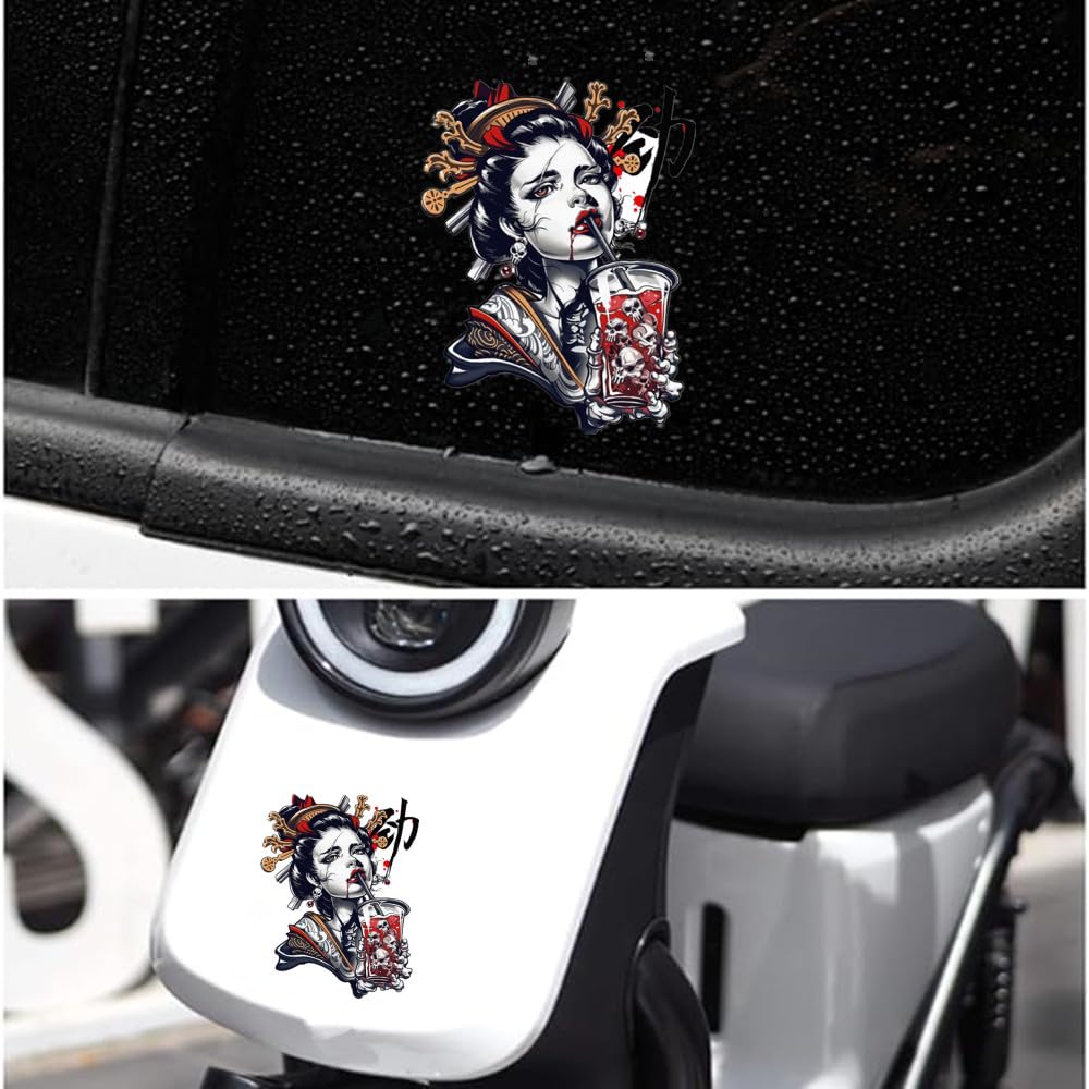 TATACLEA Japanese Geisha Car Sticker, Geisha Car Sticker, Body Scratch Sticker, Car Door Decoration