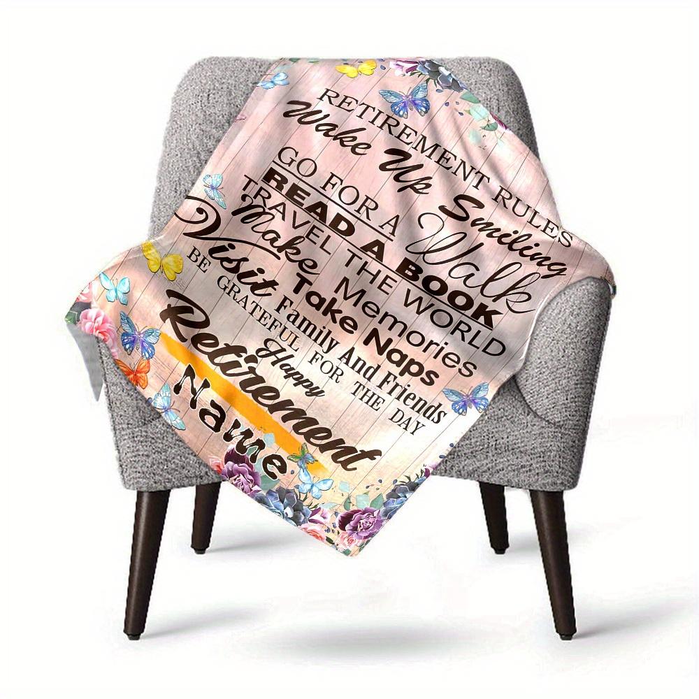 Retirement Rules Home Customize Your Name Blankets Comfortable Soft Lightweight Allseason Multipurpose Blanket For Picnic Sofa Office Bed Living Room