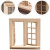 Wooden Window for Dollhouse, Miniature Window Frame Mini Furniture Doll House 1:12 Dollhouse Wooden Doors Miniature Furniture Doll Craft Window Frame