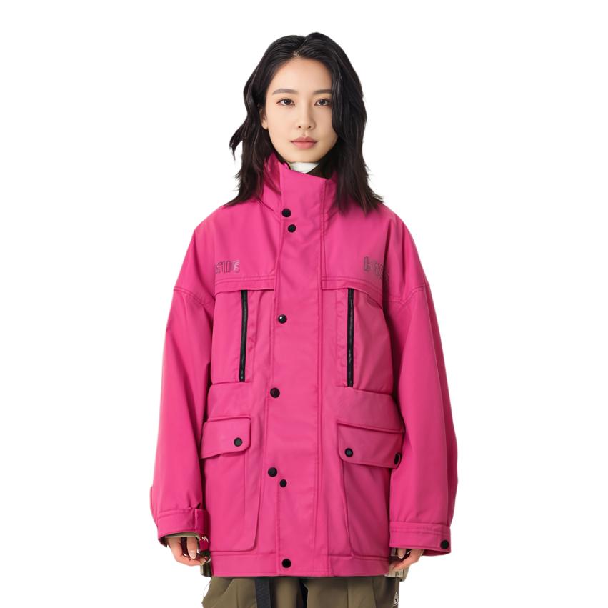 Li Ning Bad Five Sports Basketball Series Solid Color Loose Casual Jacket Women Jacket Bright-Pink AFDR410-1