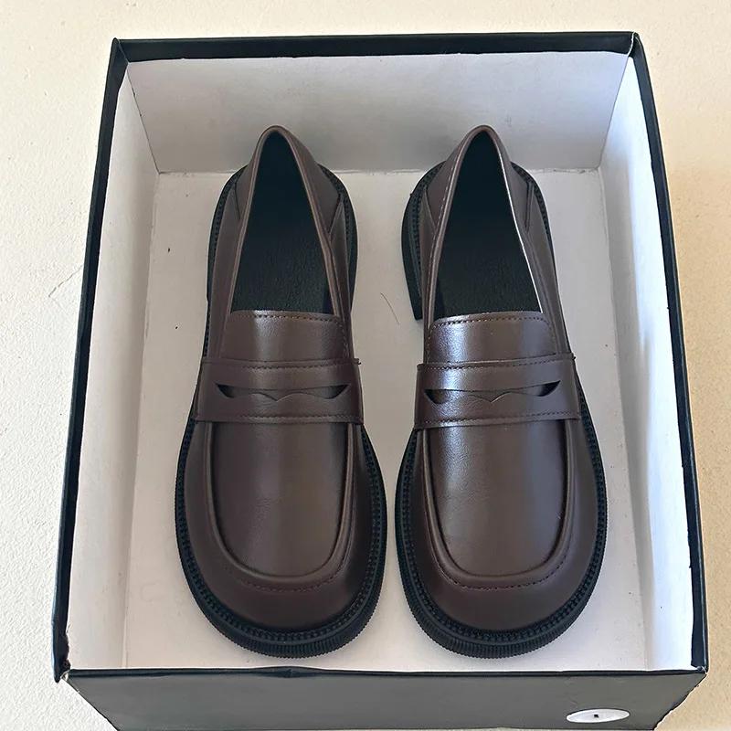 

Fashion Lucyever Women s Loafers 2024 Spring British Style Slip on Platform Mary Jane Shoes Woman Japanese Jk Uniform Lolita Shoes Women 37