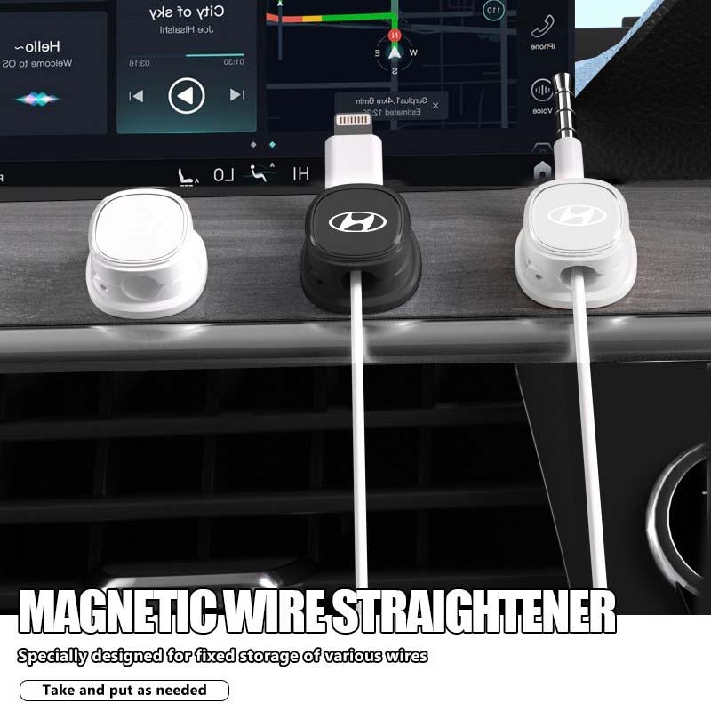 For Hyundai Magnetic Cable Holder Self Adhesive Cord Clip Charging Cable Organizer Accessories i10 i20 i30 i40 ix20 ix35 ix55 TT1