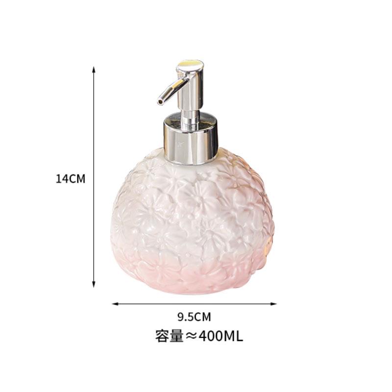 400ml Soap Dispenser Ceramic Lotion Bottle Household Toilet Washstand Shampoo Shower Gel Press Type Split Bottle Cup Dispenser