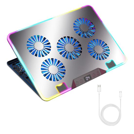 Laptop Radiator Cooler Stand Digital Display Height Adjustable Low Noise Portable Notebook Stand Gaming Laptop Cooling Pad