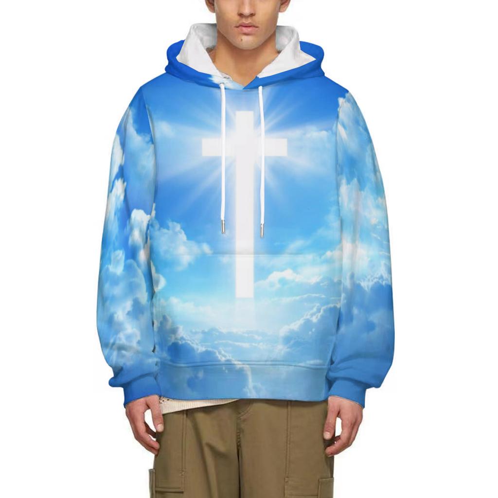 Christian Jesus Cross Graphic Hoodie Men Clothing 3D Printing Hoodies Women Harajuku Fashion Y2k Pullovers Hoody Sudadera