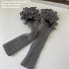 Ribbed Knit Boot Cuffs Footless Socks with Elegant Bows Designs for Women Layered Ruffle Edge Leg Warmers Streetwear