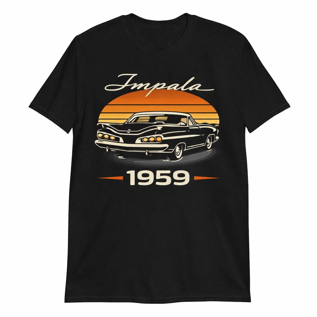 1959 Chevy Impala Antique Classic Car Retro Style Unisex Graphic Tee XS