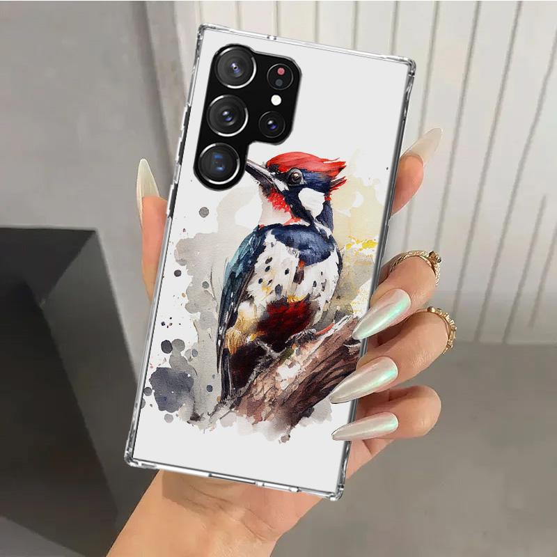 Animal Oil Painting Bird Phone Case for Samsung Galaxy S26 S24 S23 Ultra S25 Edge S22 S21 Plus S20 FE + Soft Print Shell Funda G