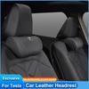 High-end Leather Car Seat Headrest Memory Foam Comfort Neck Pillow For Model 3 Y S X Cybertruck Juguete Coil Auto Interior