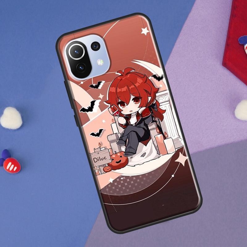 Genshin Impact Chibi Cover For Xiaomi 14T Pro 11T 12T 13T 13 14 Ultra POCO X7 Pro X3 X5 F3 F5 F6 M6 X6 Pro Case