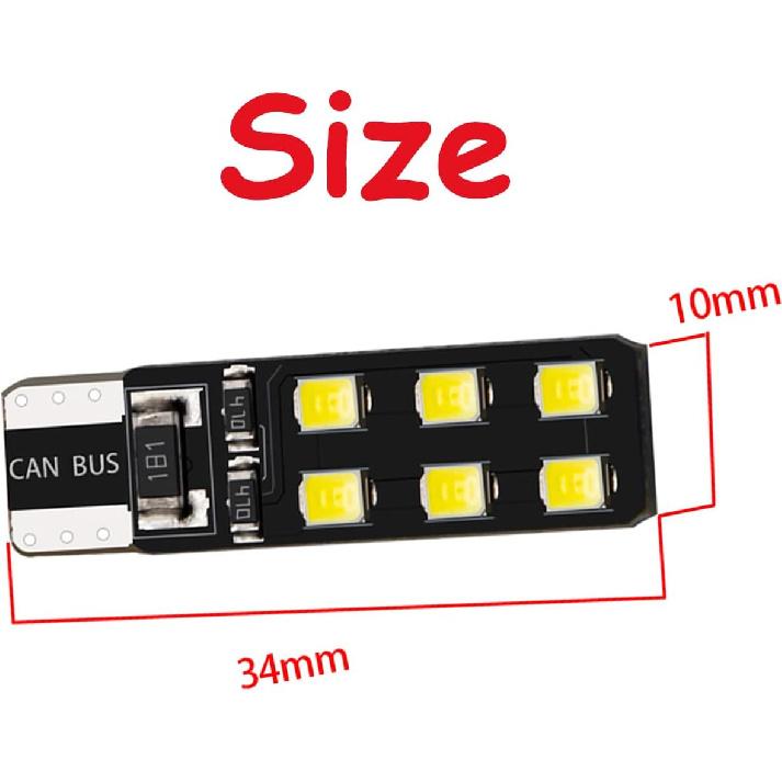 10PCS LED Lights,T10 W5W CANBUS T10 LED 12SMD 2835 Led Error Free 12V Car Light Source Wedge Led Rear Lamp Parking Light Replacement Bulbs