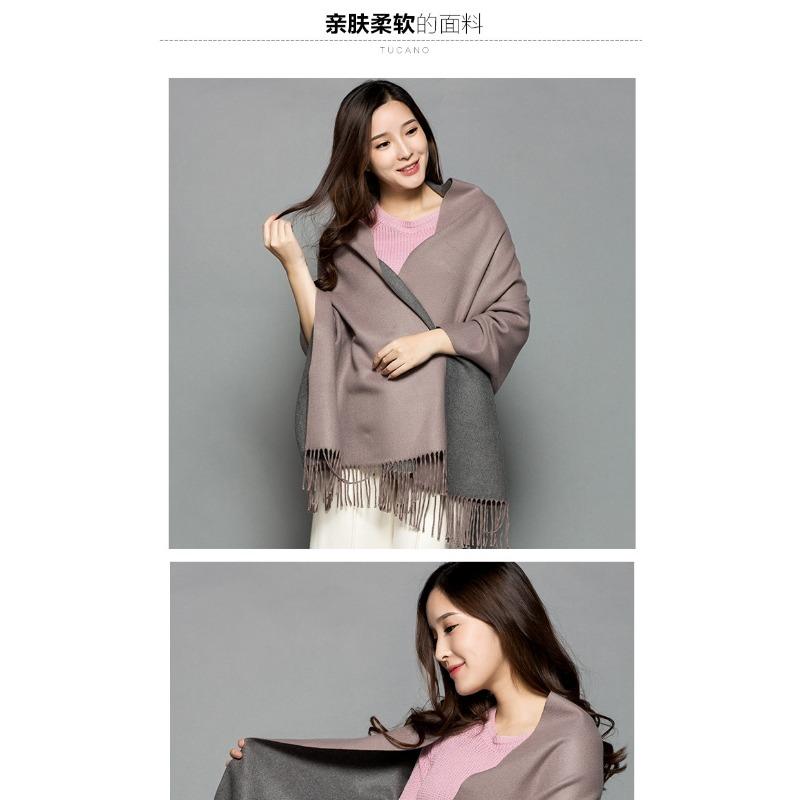 Soft Faux Cashmere Double Sided Scarf Women Fashion Winter Warm Shawl