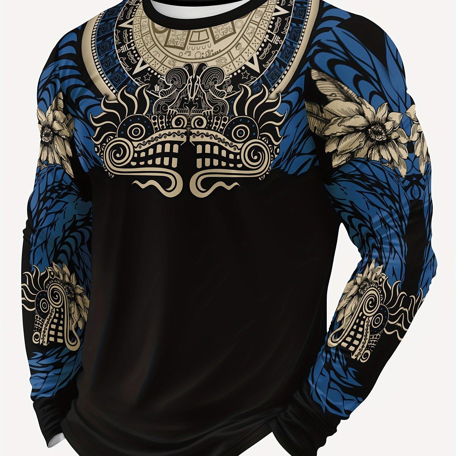 

Привлекательный мужской эластичный свитер с 3D-принтом – длинный рукав, комфорт для повседневных случаев 6XL