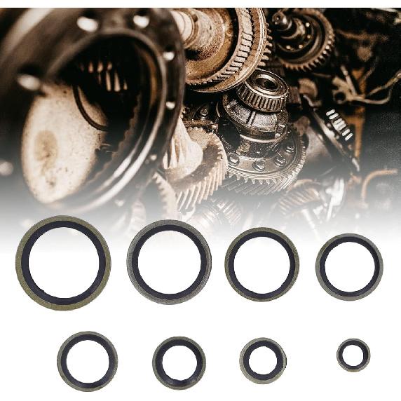 110 Pcs 8 Sizes Oil Seal Washer Automotive Drain Plug Gaskets Oil Crush Washers M6 M8 M10 M 12 M14 M16 M20