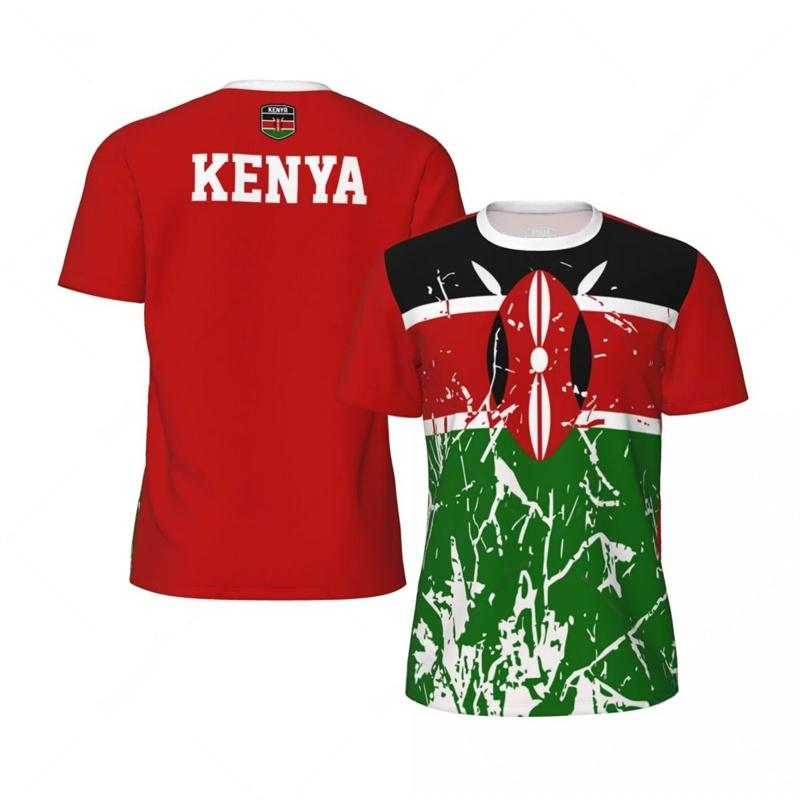 Kenya Flag T Shirt Men Fashion 3D Printed Football Tee Shirts Kids Summer Sport Fitness Short Sleeves Casual Round Neck Tshirt
