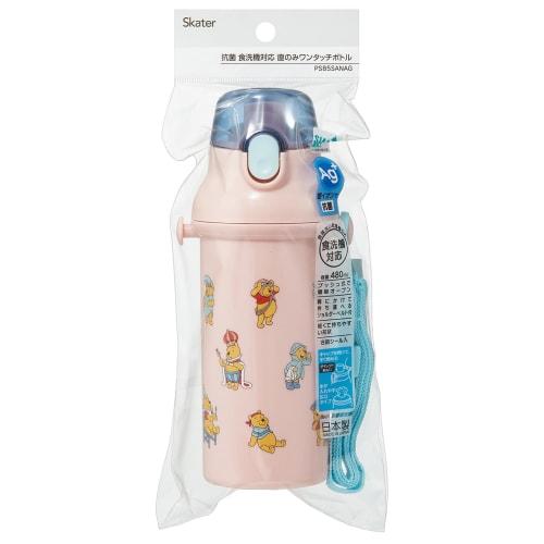 Skater Children's Water Bottle, 480ml, Direct Drinking, Plastic, One-Touch Operation, Dishwasher Safe, Made in Japan, Disney Winnie the Pooh Costume,