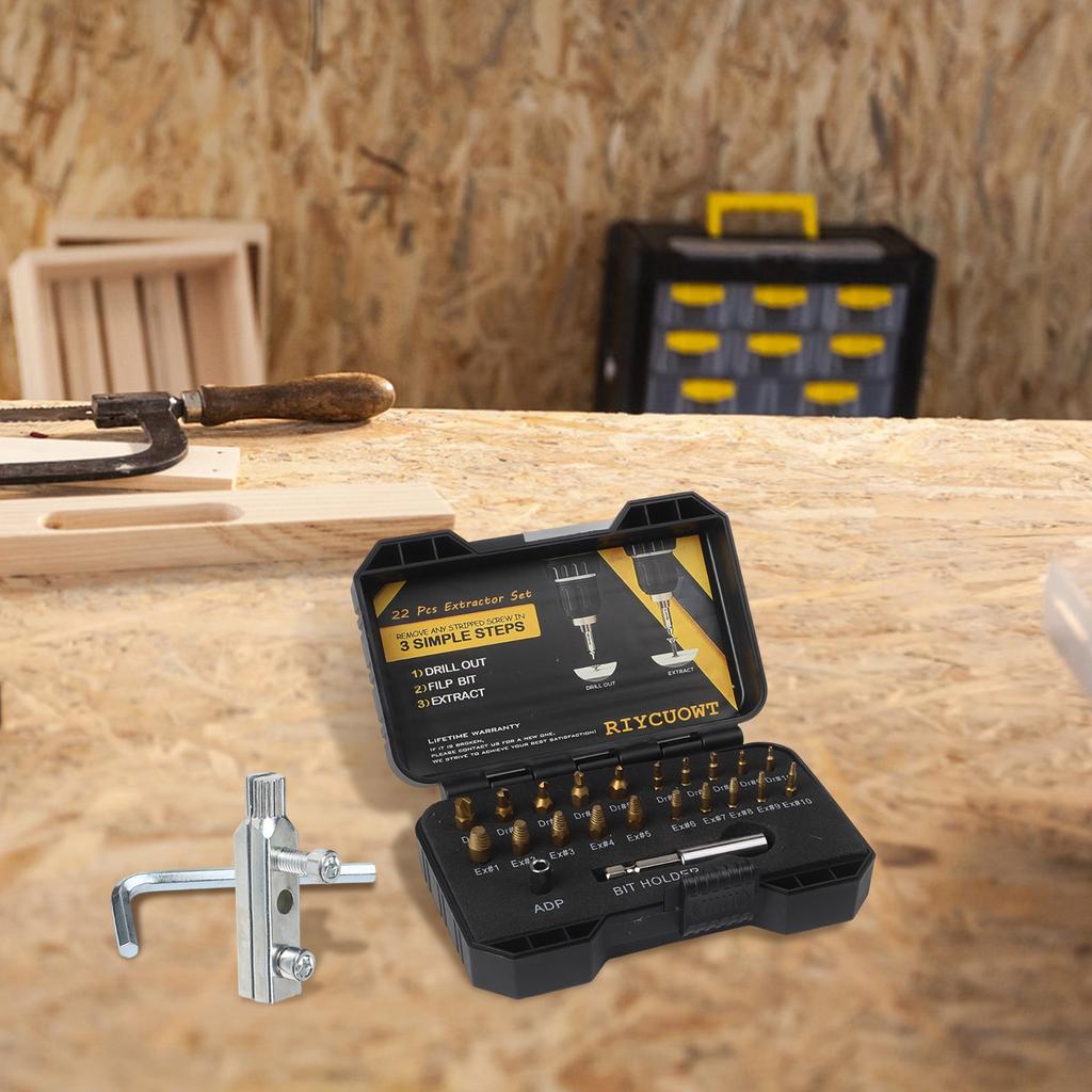 23pcs Water Pipe Wire Breaking Remover Broken Bolt Extractor Disassembly Kit Multifunctional Home Repair Disassembly Tool Kit
