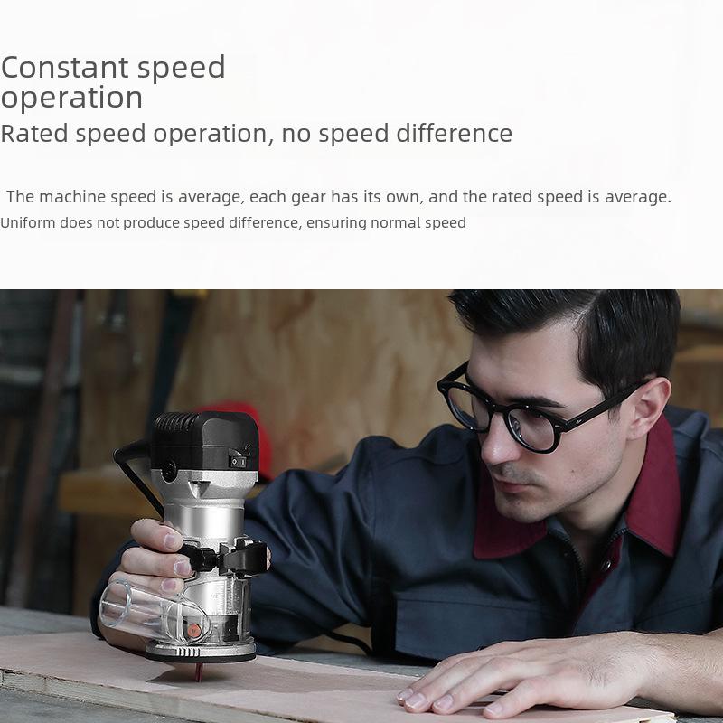Electric Woodworking Router: Speed Trimming, Soft Start, Slotting, Engraving, Hole Opening, Full Copper Motor.