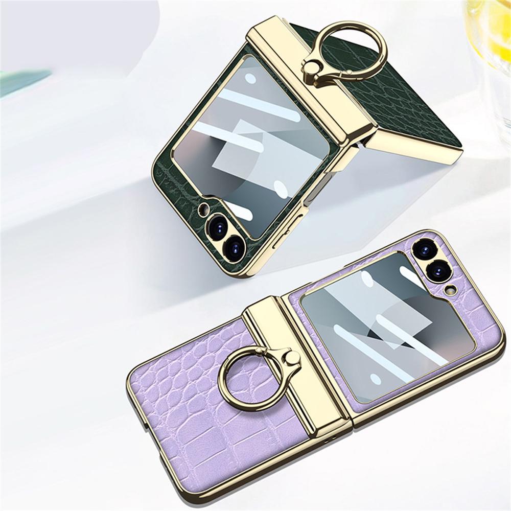 GKK For Samsung Galaxy Z Flip7 FE 5G/Z Flip6 5G Case Magnetic Hinge Protection PU+PC Kickstand Phone Cover