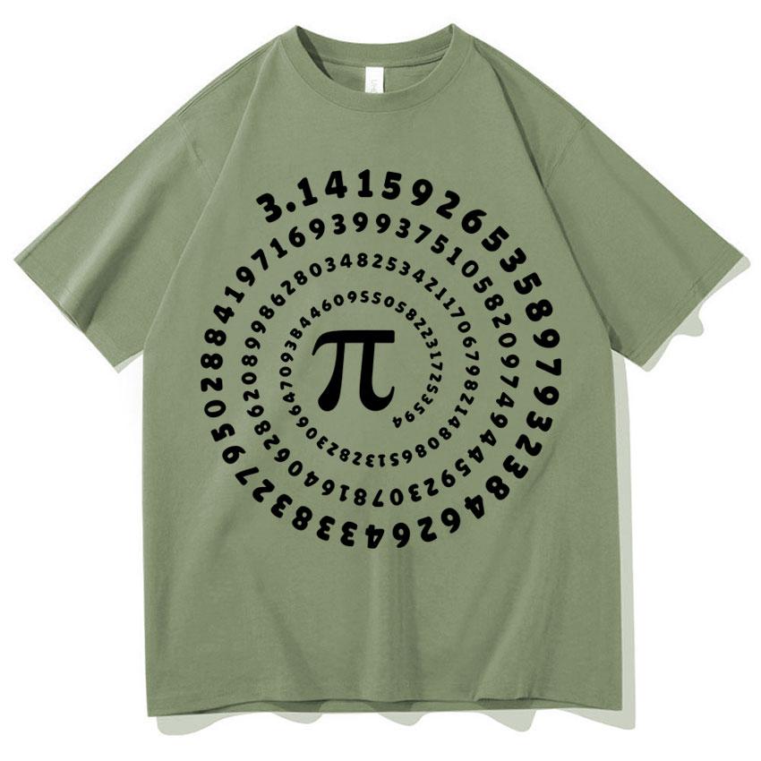 

High Quality 100% Cotton Funny Pi Graphic Summer Loose Cotton Oneck Unisex Tshirt Classic Short Sleeve T-shirt Teenagers Streetwear 4XL