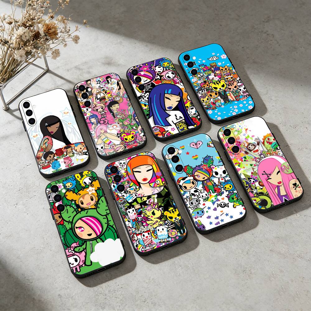 Sweet E-Edgy Vibe T-Tokidoki Art Phone Case For Samsung Galaxy A91,80,73,72 ,71,53,52,32 ,31,22,21s,20,Soft Black Case