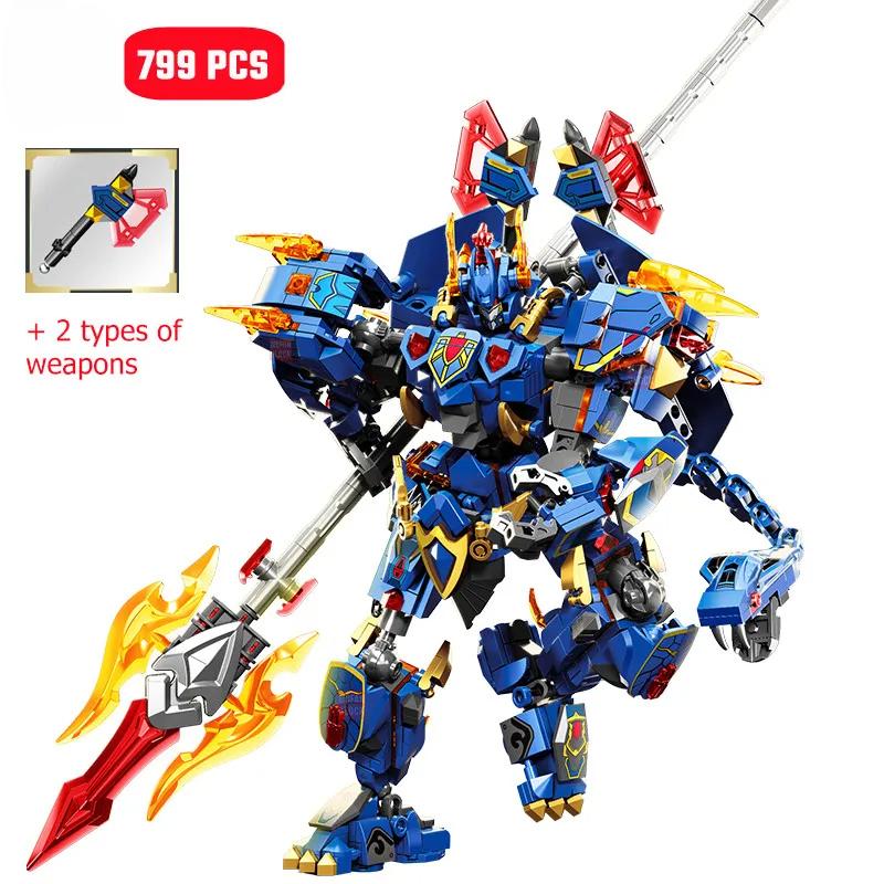 

Творческие животные трансформирующиеся роботы строительные блоки наборы тигр дракон меха модель кирпичи украшения мальчики игрушки подарки на день рождения