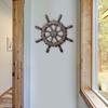 Boat Rudder Wall Art Decor, Decorative Nautical Wheel Prop, Wooden Ship's Steering Wheel,