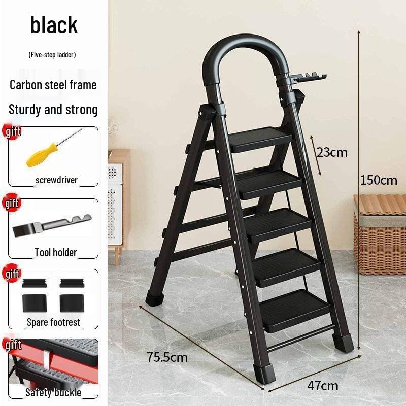 Немецкая 4-ступенчатая складная лестница-стремянка А-образной формы: Комнатный многофункциональный телескопический стул