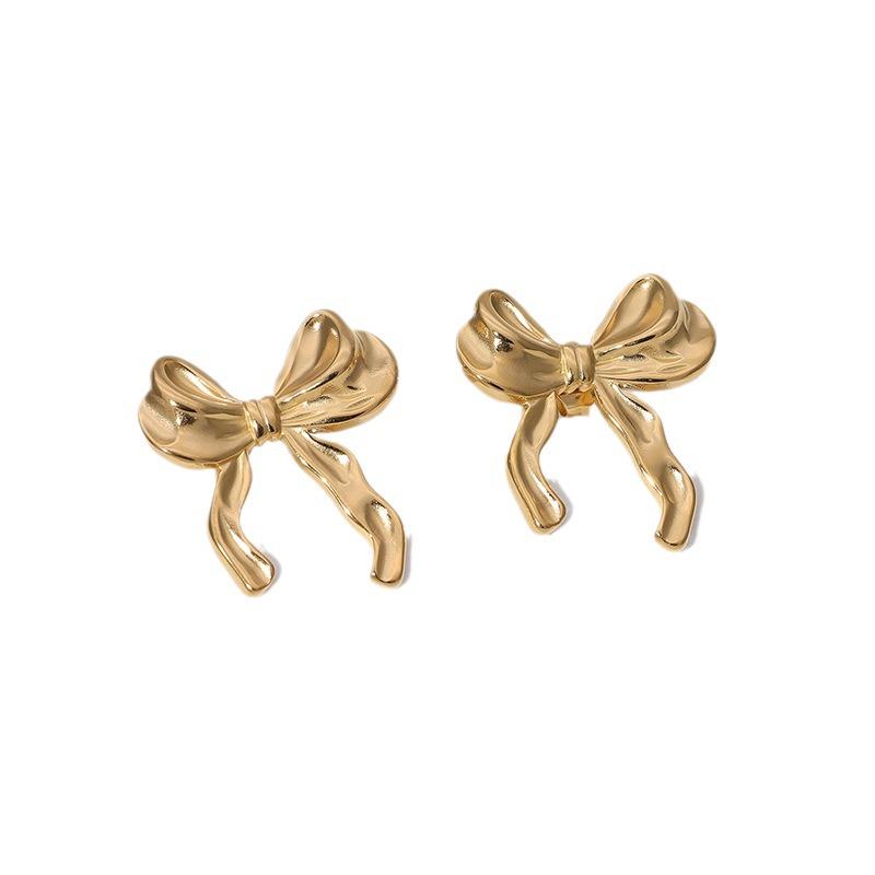 18K Gold Plated Cross Butterfly Stainless Steel Stud Earrings