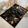 "Dark Skull with Golden Leaves Design Carpet for Home Decor" Suitable for use as an anti-slip for living room bedroom sofas