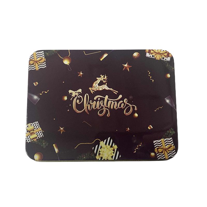 Christmas Square Metal Tinning Can Set Candy Box Gift Storage Box Biscuit Can Iron Can Home Storage Box