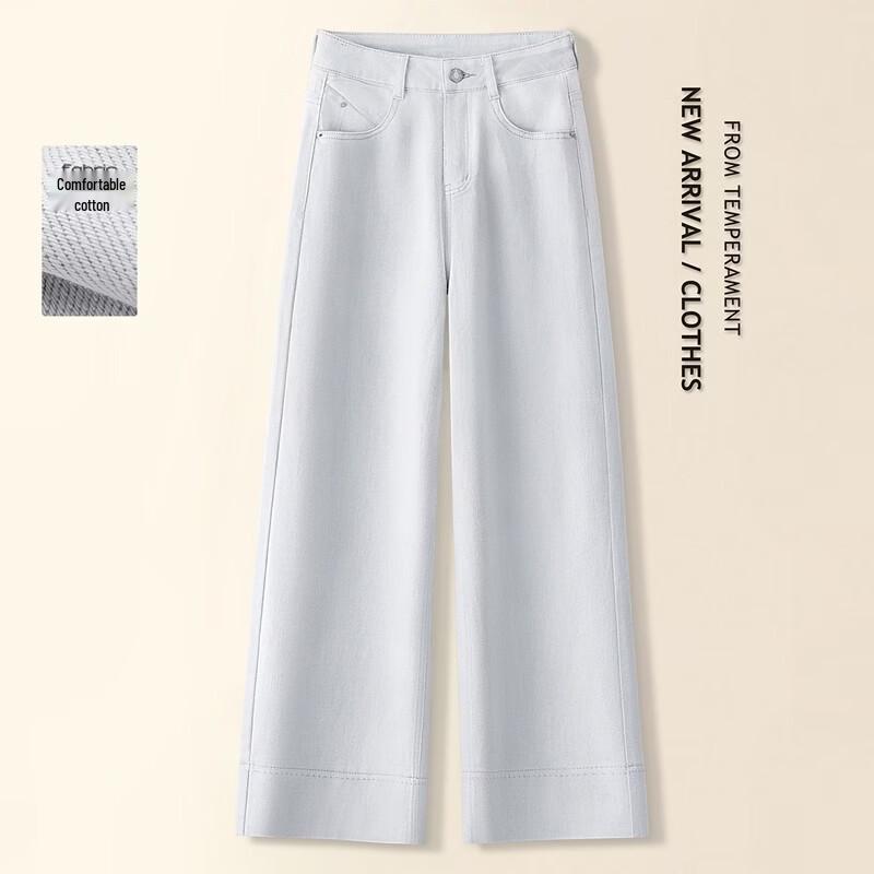 

Women s Washed Wide-Leg Denim Pants M