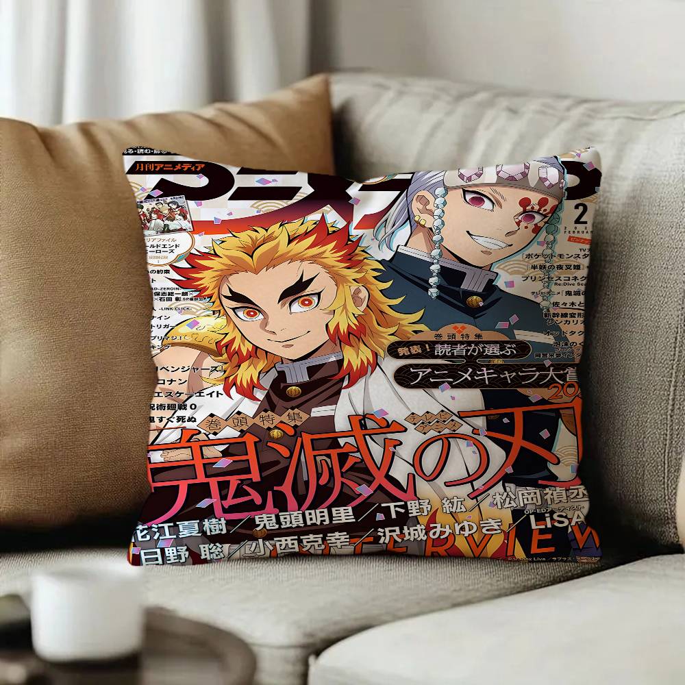 Classic Anime Demon Slayer Decorative Room Aesthetics Pillow Case Home Decor Bedroom Sofa Bed Couch Pillow Cover x