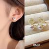 Shi Jia Hanfen Pink Pearl Stud Earrings with 925 Silver Needle - Elegant Mosquito Coil Ear Clips for Women