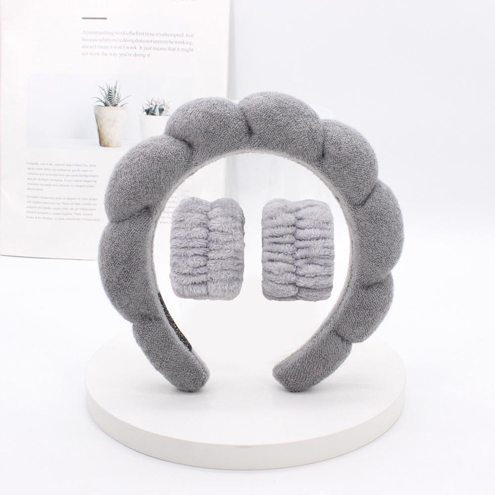 3/1PCS Microfiber Washing Wristbands Hairband Scrunchies Puffy Headband SPA Bubble Headband Washing Face Makeup Shower Skincare