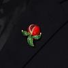 Elegant Enamel Pomegranate Brooch with Rhinestones, Stylish Unisex Pin, Perfect Gift for Friends & Daily Wear