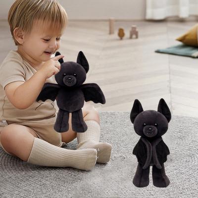 Plush Toy Cartoon Bat Bear Shape Stuffed Animal Figurine Halloween Theme Doll Boys Girls Christmas Gift Home Decor