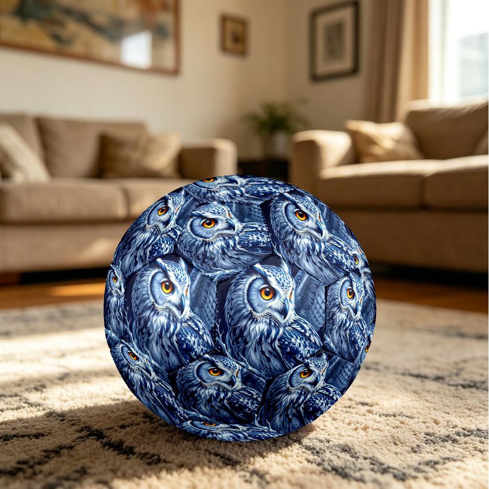 1pc Winter Owl Majesty Theme Soccer Ball Football, Size 5, Lightweight PVC, Durable Outdoor Training Soccer Ball, Gift m61452