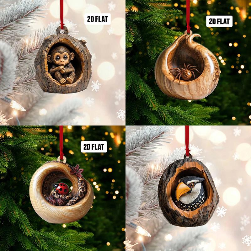 Søtt Mønster Minne Julepynt Akryl Tegneserie Skogsdyr Julepynt Sesongdekor Til Tre Tak