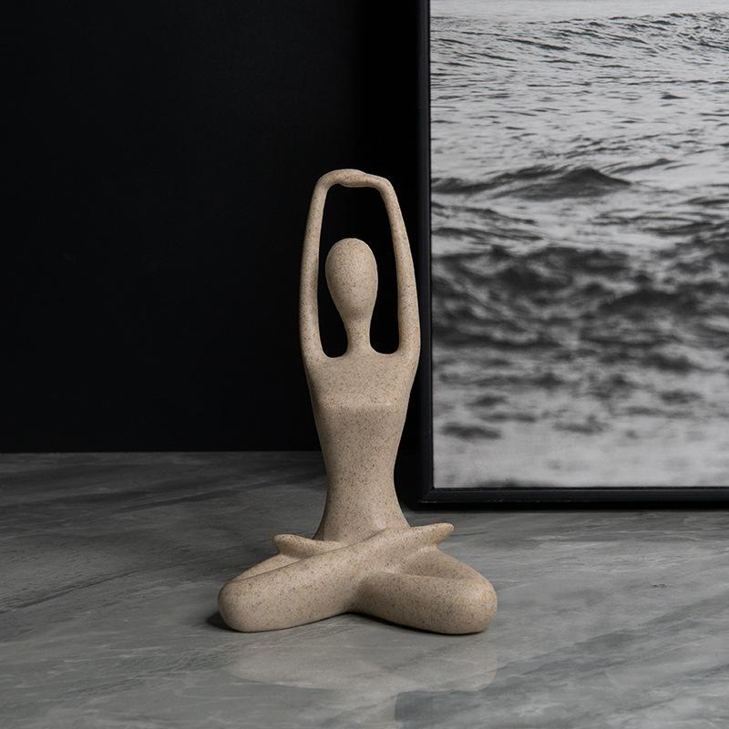 Simple Yoga Ornaments Abstract Resin Crafts Home Living Room Wine Cabinet Yoga Studio Sports Figure Decorations