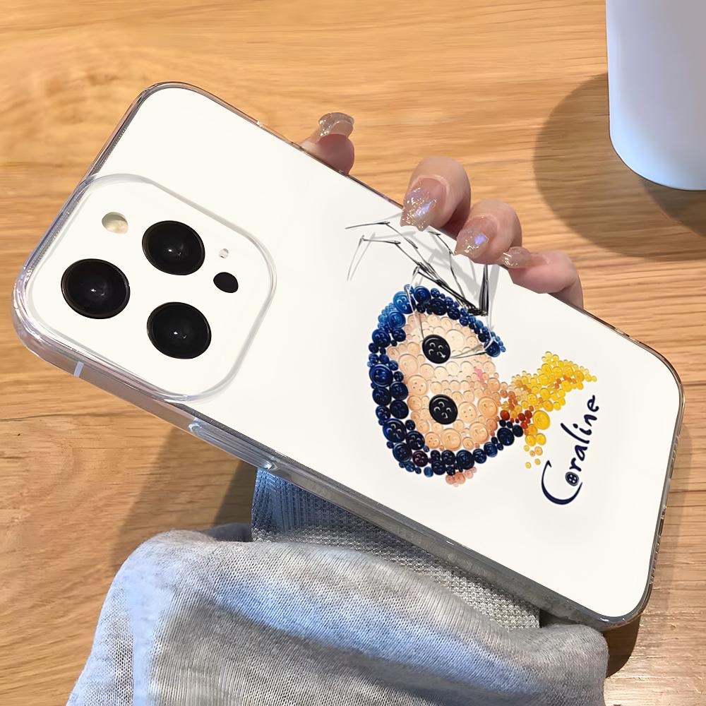 Funda de Teléfono de Anime Caliente C-Coraline Para IPhone 17 Pro Max 16 15 14 Pro Max 13 11 Xs Xr 8 7Plus Cubierta Transparente
