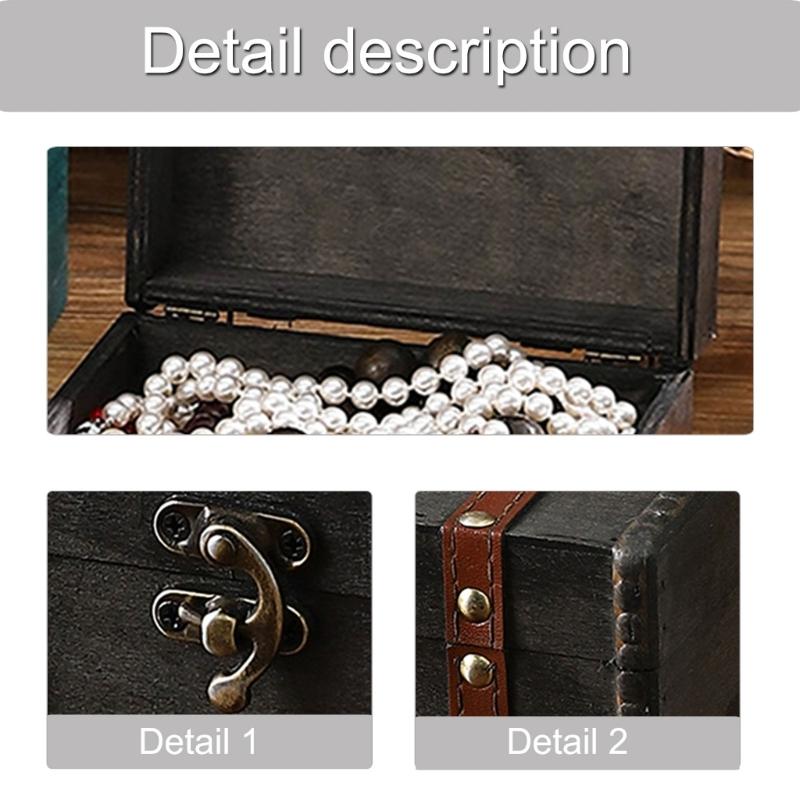 Vintage Locking Storage Box Antique Wooden Design Secure Safety Lock For Homes Organization Jewelry Documents Storage