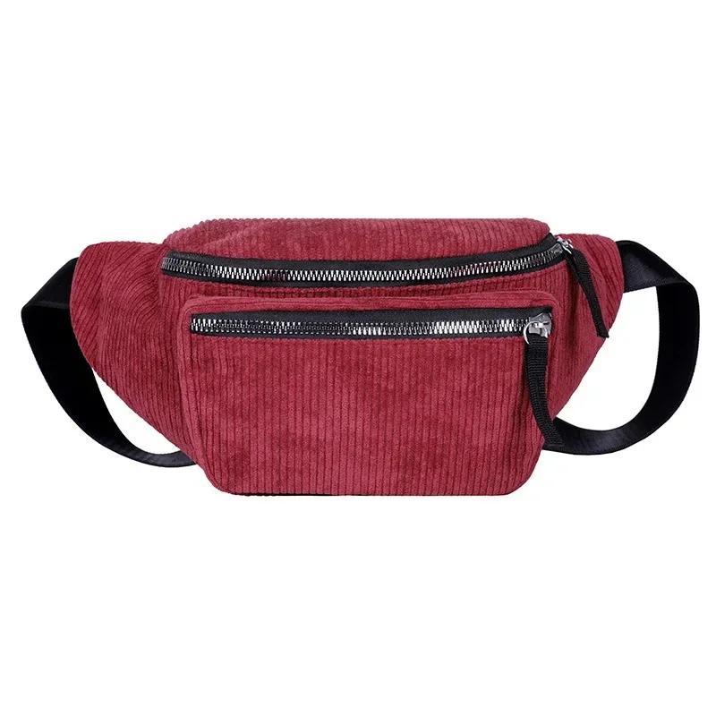 

Corduroy Chest Bags for Women Fanny Pack Crossbody Bags Sport Half Moon Waist Belt Bag Fashion Phone Waist Pack for Women